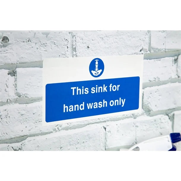 Hand Wash Only Sign – Self-Adhesive Vinyl 230 x 90mm