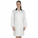 Ladies White Lab Coat with Black Coloured Collar