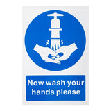 Now Wash Your Hands Sign – Self-Adhesive 300 x 200mm