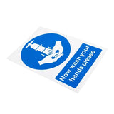 Now Wash Your Hands Sign – Self-Adhesive 300 x 200mm