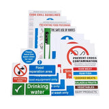 Food Preparation Hygiene & Safety Sign Pack – 15 Self-Adhesive Notices