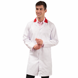 White Food Trade Coat with Red Coloured Collar - Men's (Unisex)