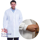 White Food Trade Coat with Knitted Cuffs (No External Pockets)