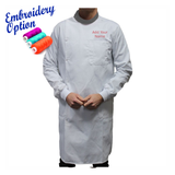 Embroidered White Howie Lab Coats with Coloured Collar