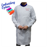 Embroidered White Howie Lab Coats with Coloured Collar