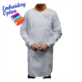 Embroidered White Howie Lab Coats with Coloured Collar