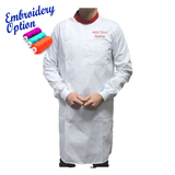 Embroidered White Howie Lab Coats with Coloured Collar